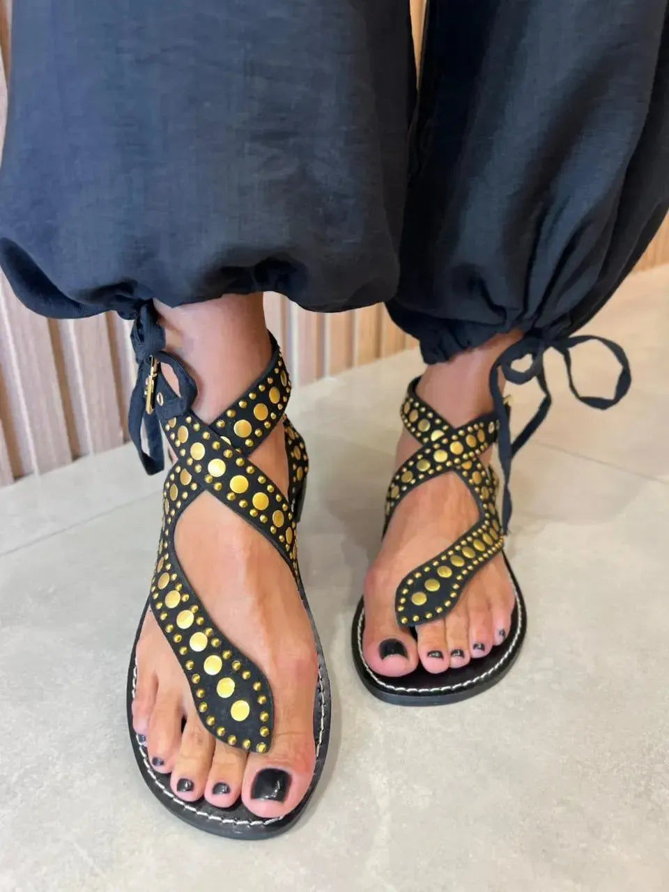 Rasteira Espelho, Preta