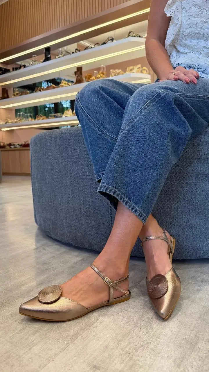 Sapatilha Slingback Clara, Prata Velha