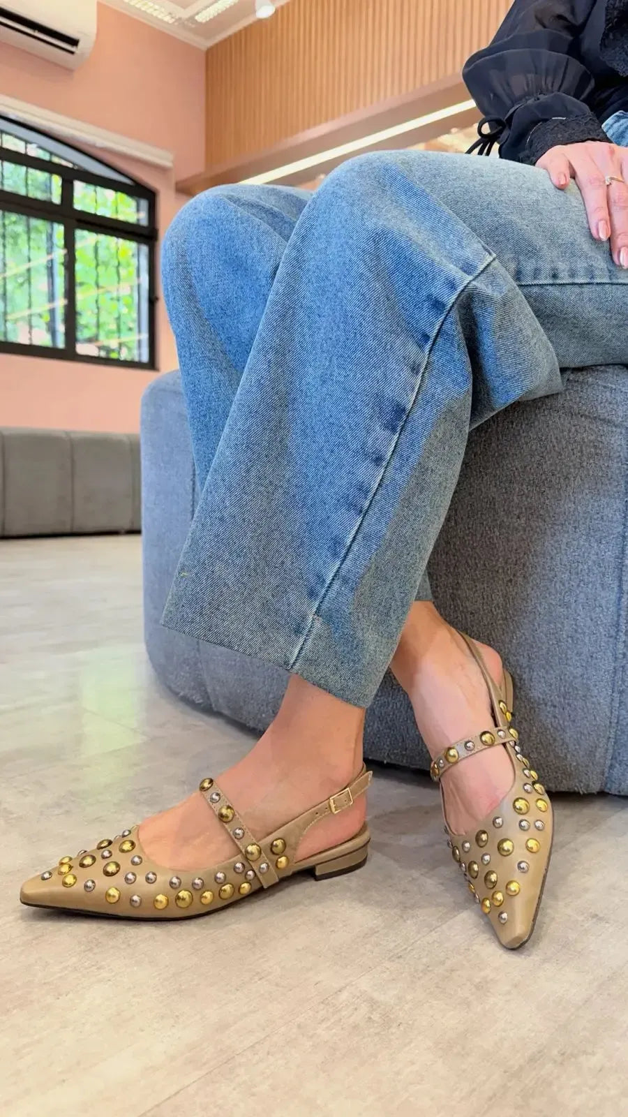 Sapatilha Slingback Mariza, Oliva