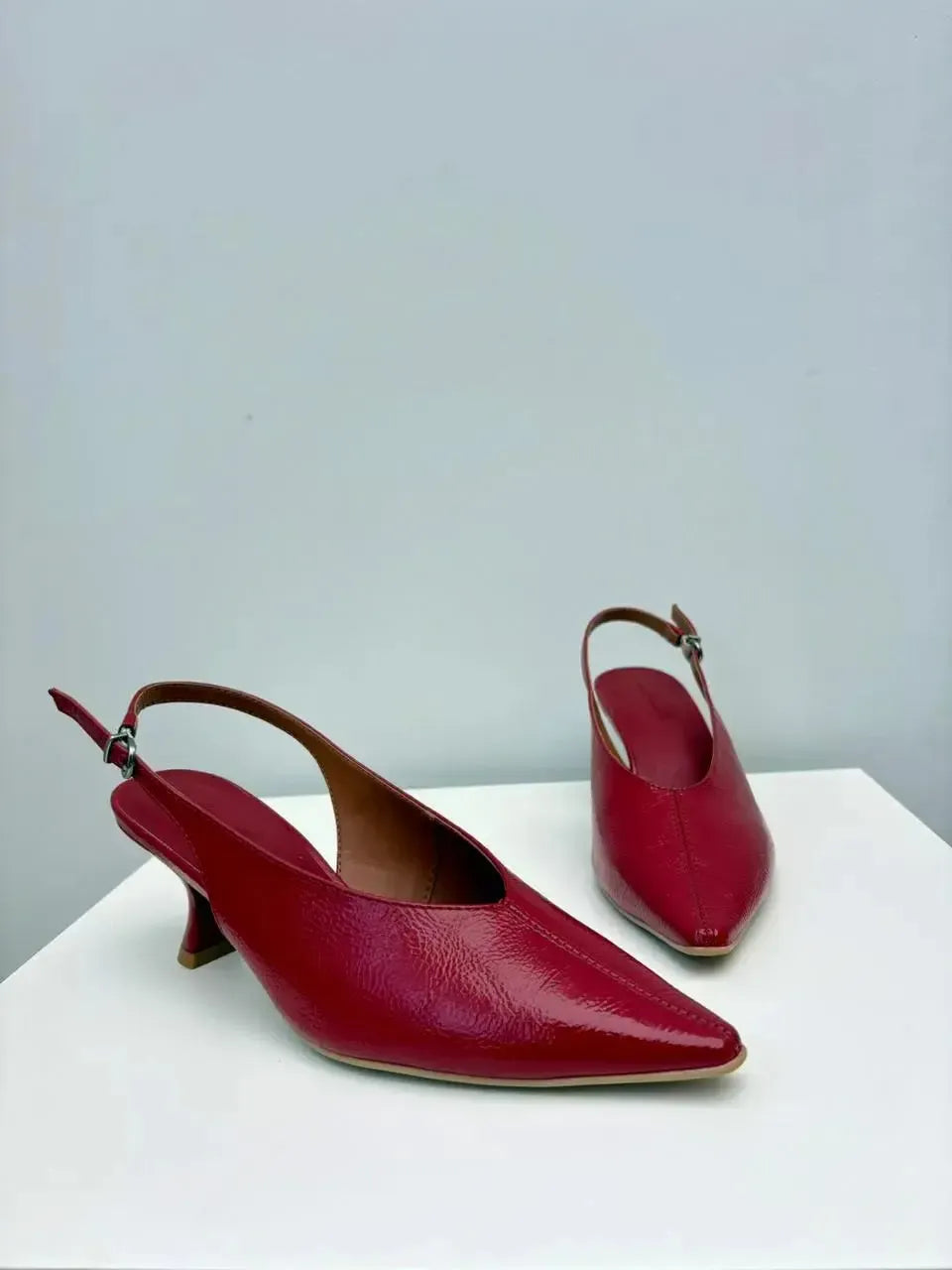 Scarpin Aline Slingback, Vermelho Cereja