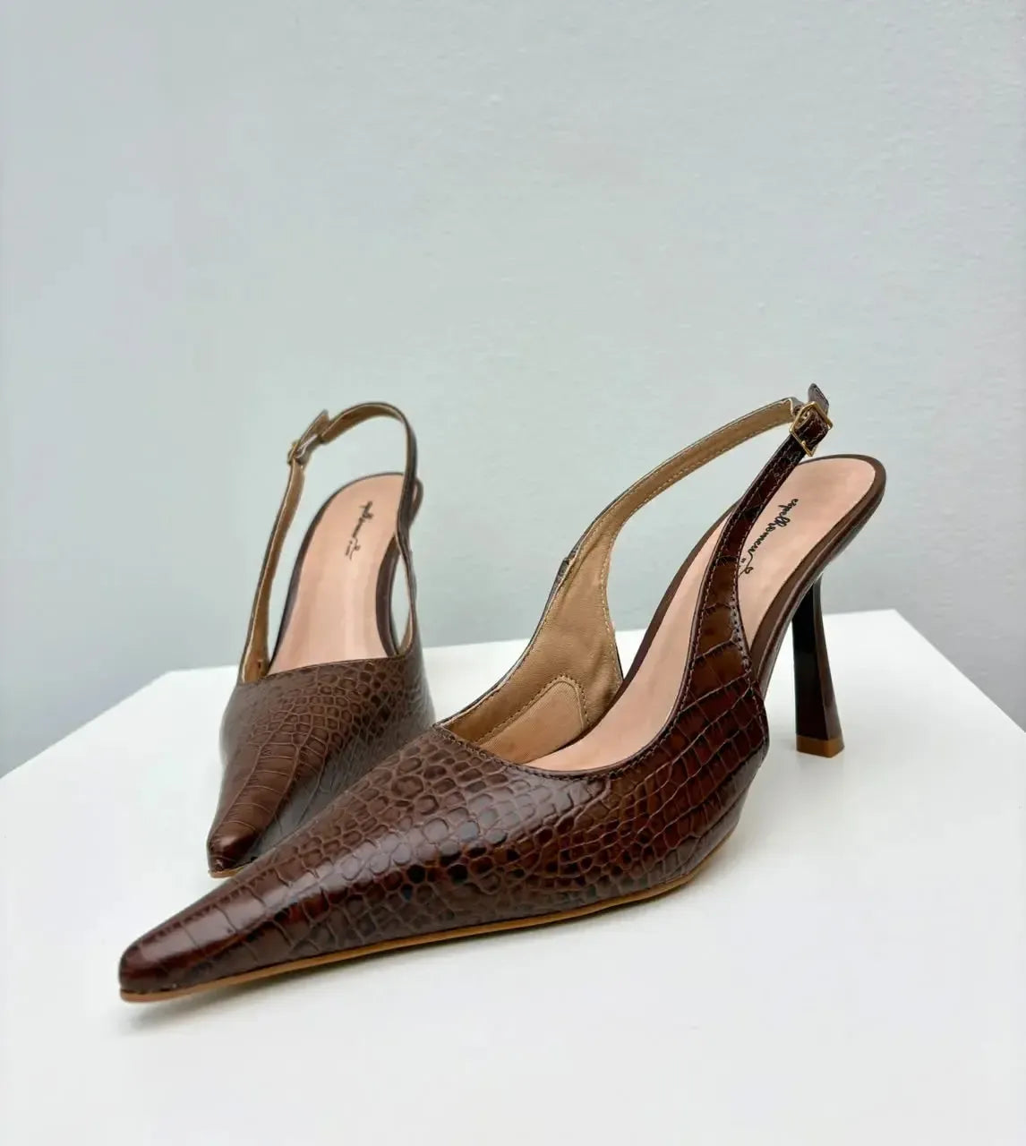 Scarpin Lorena, Croco Marrom