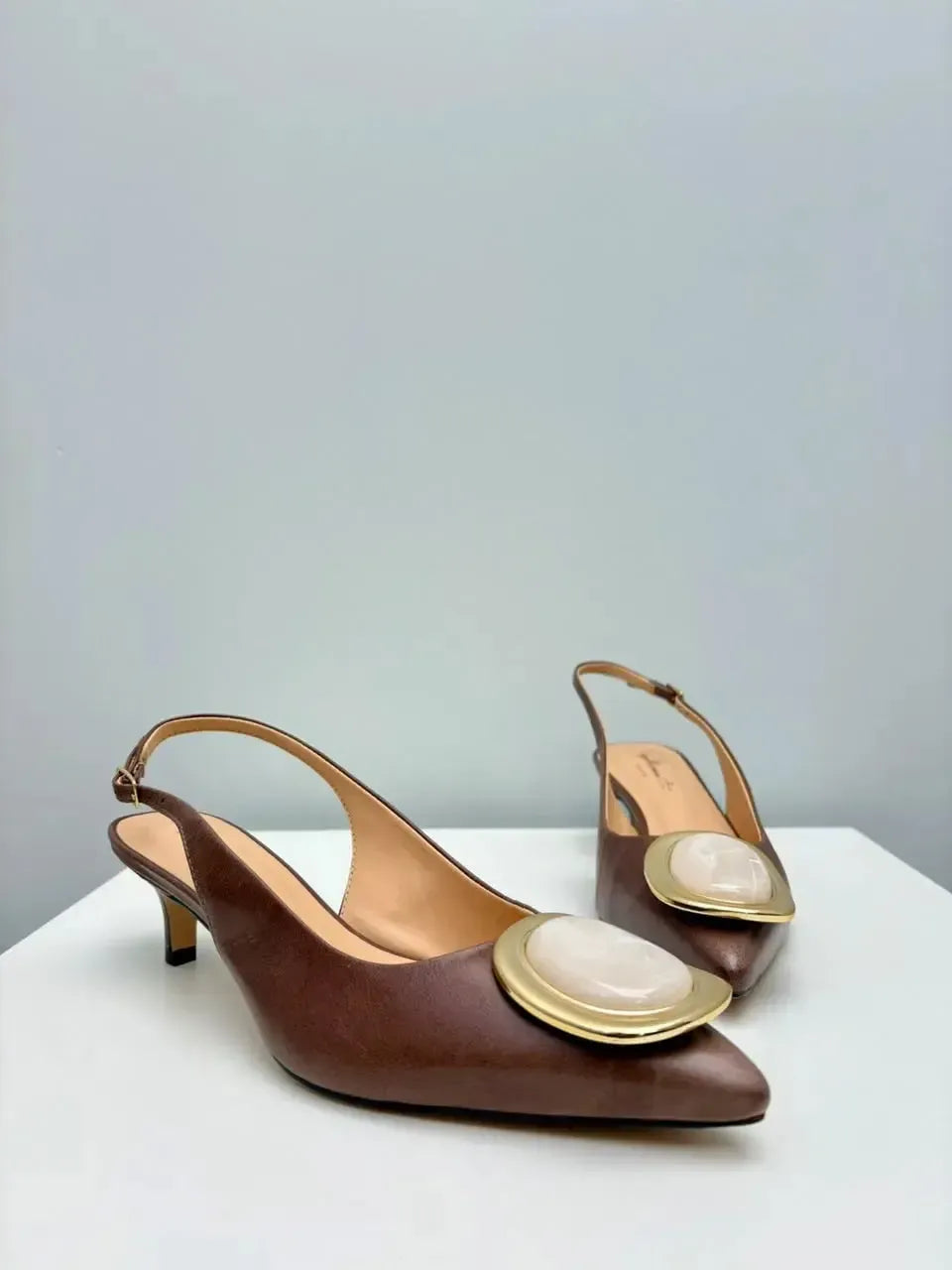Scarpin Slingback Bárbara, Cappuccino