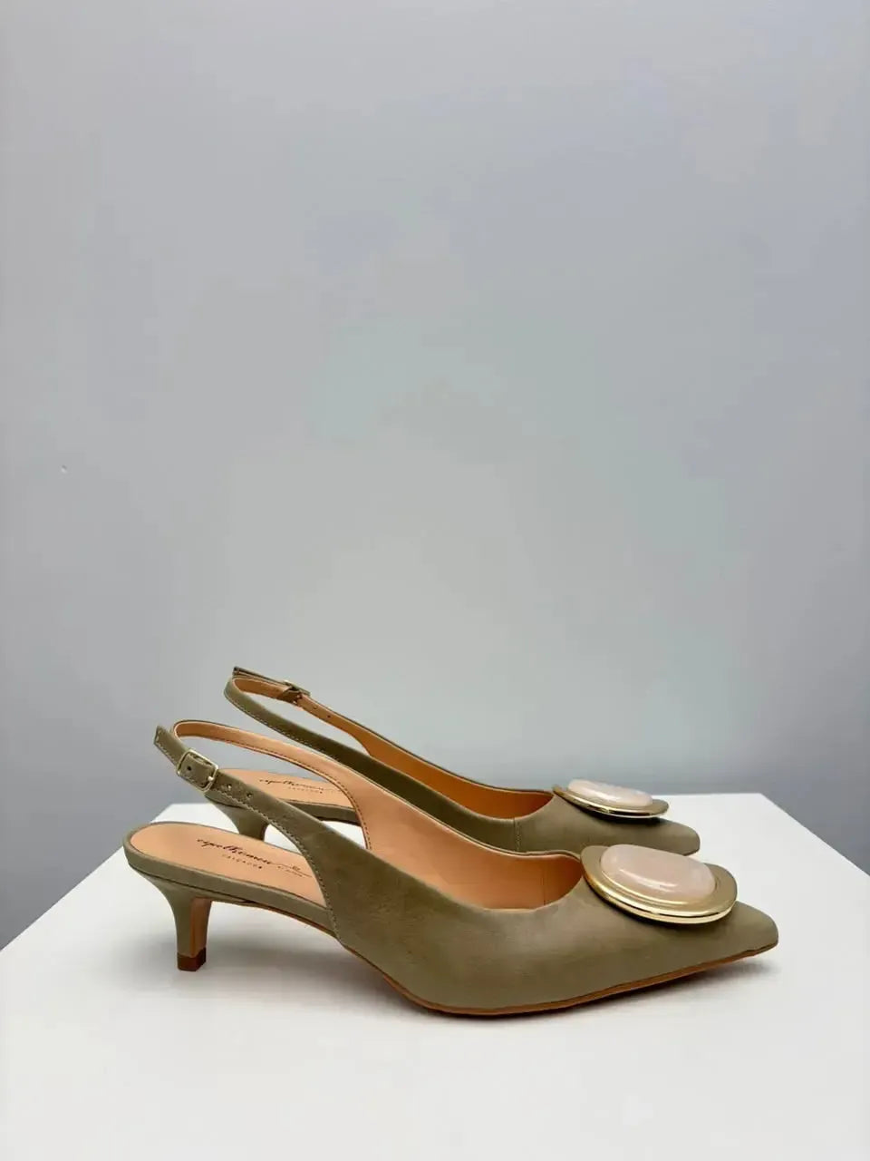Scarpin Slingback Bárbara, Verde Matcha