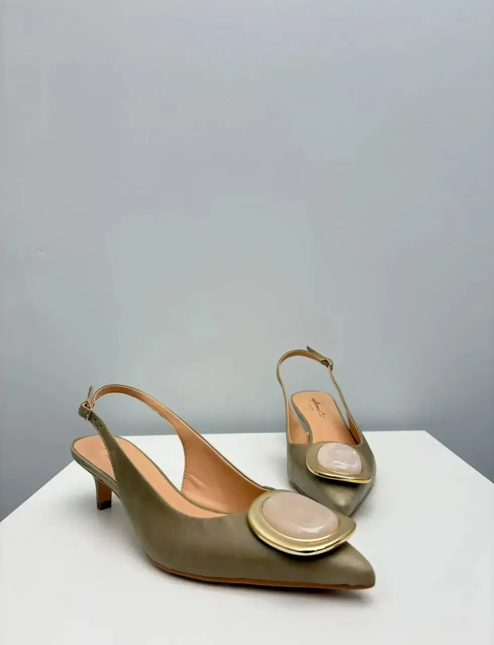 Scarpin Slingback Bárbara, Verde Matcha