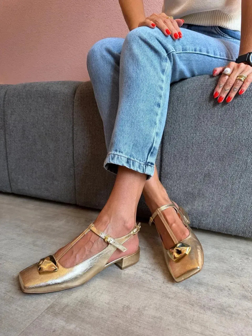 Slingback Alycia, Ouro Light