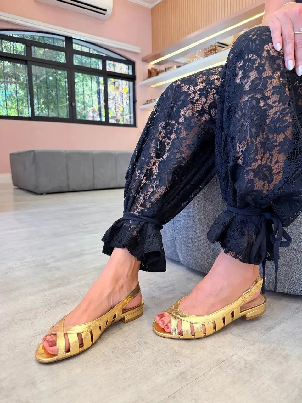 Slingback Cora, Dourado