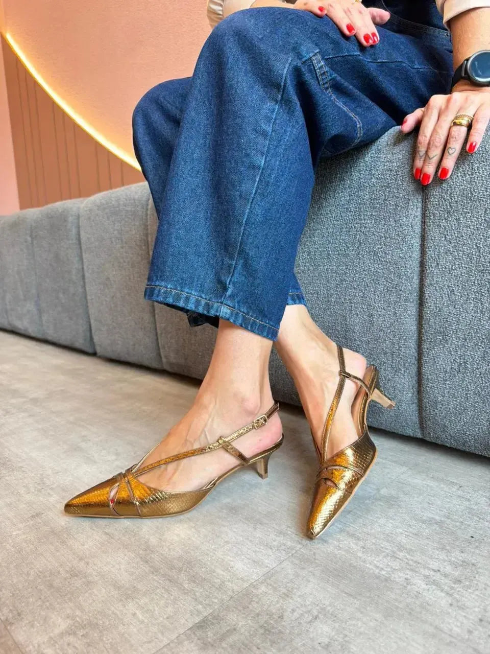 Slingback Helena, Ouro Velho