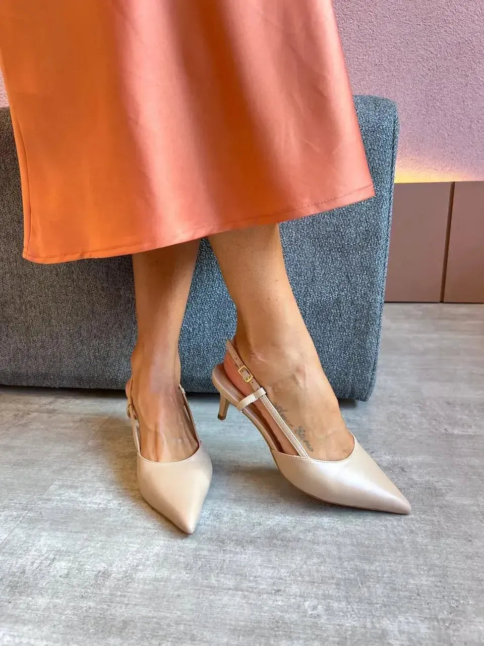 Slingback Nude