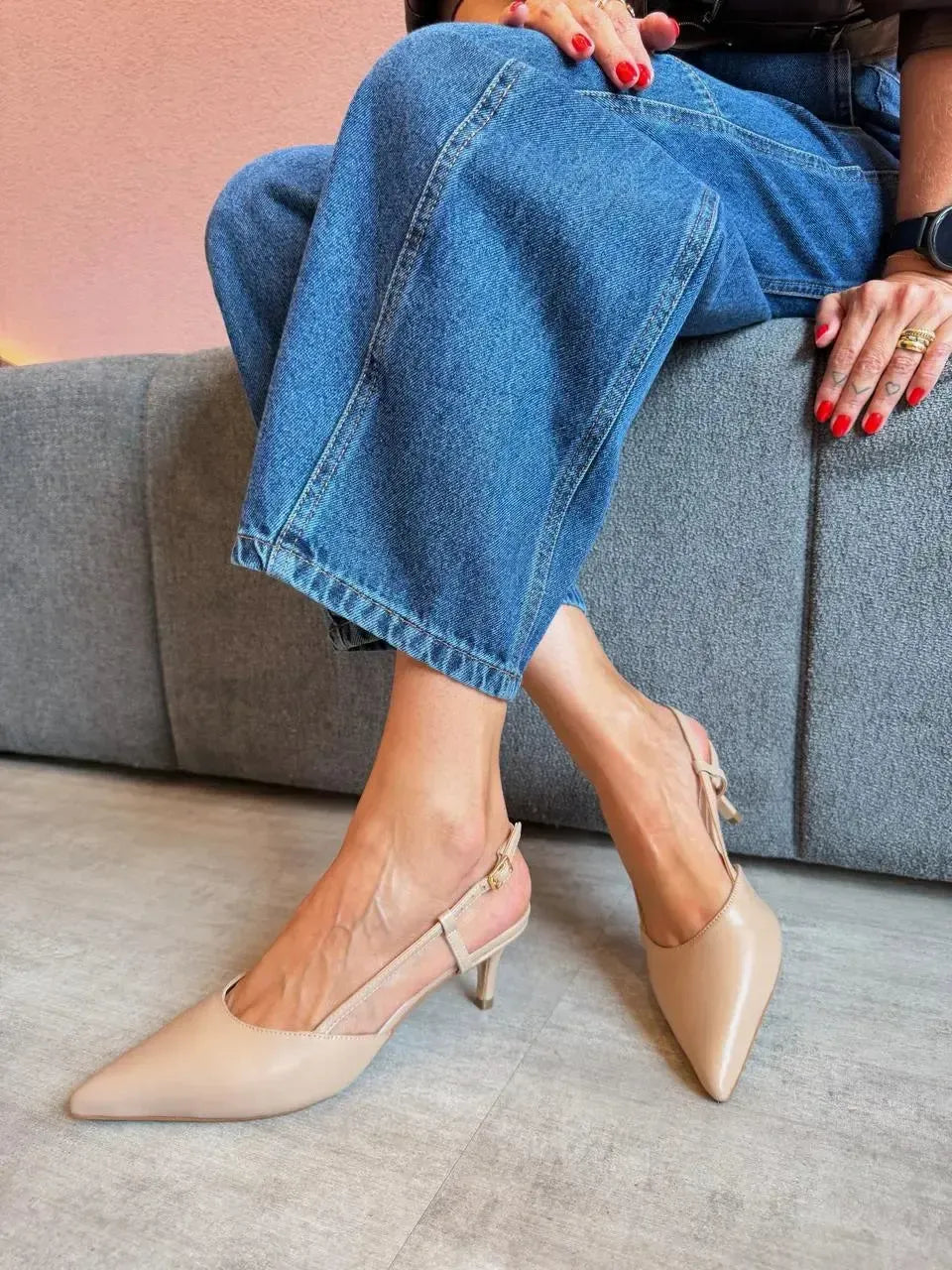Slingback Nude