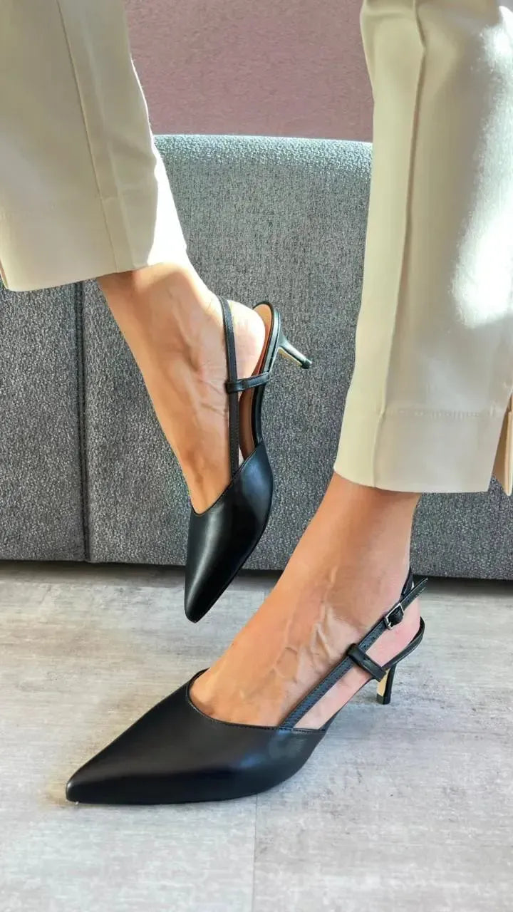 Slingback Preta