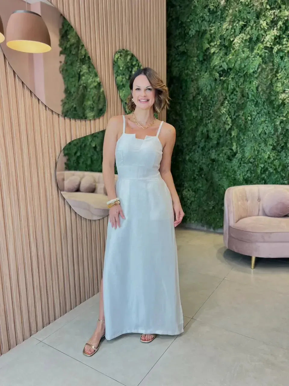 Vestido Alcinha em Marrante, Off White