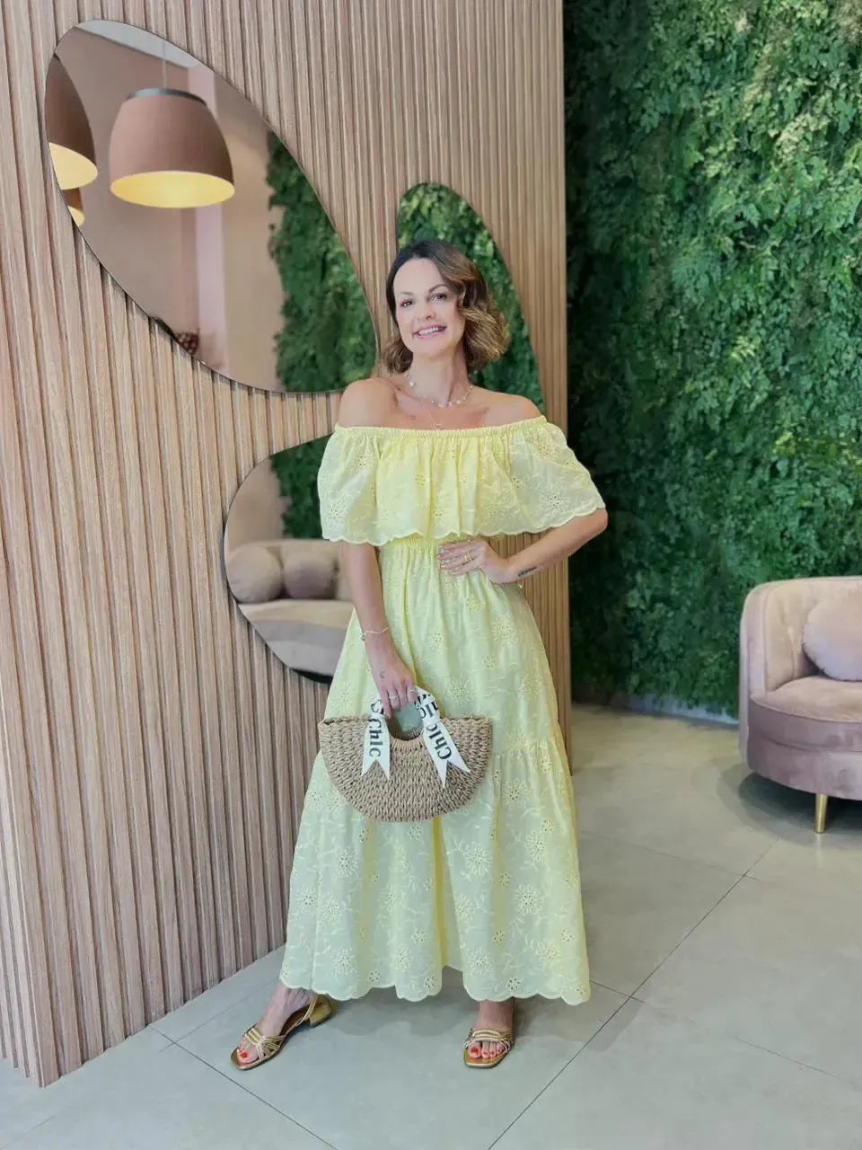 Vestido Ciganinha em Lesie, Amarelo