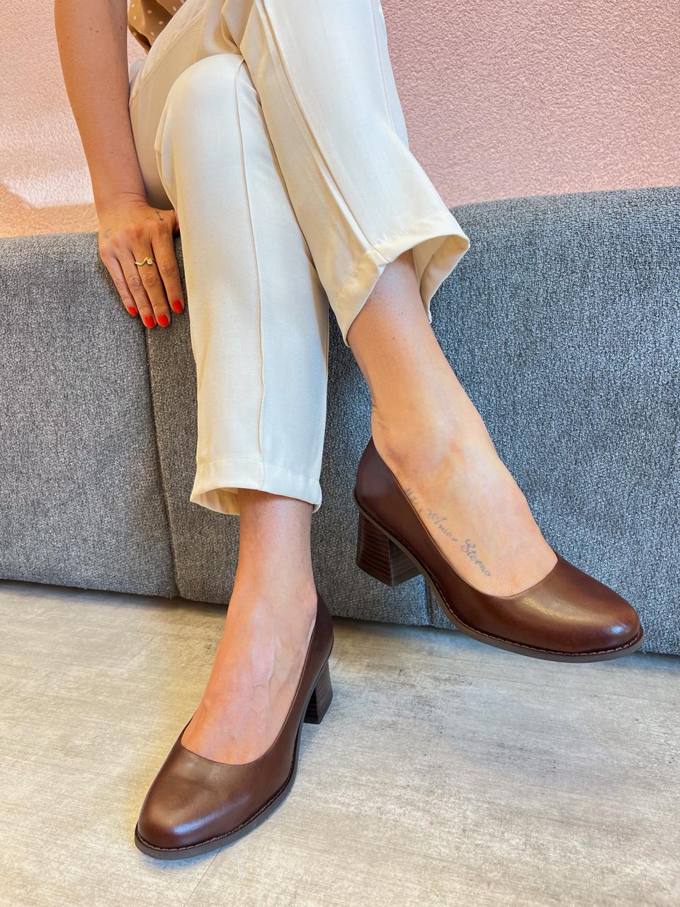 Scarpin Ester, Marrom
