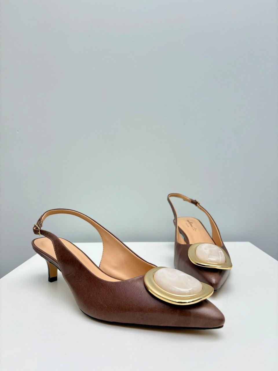 Scarpin Slingback Bárbara, Cappuccino