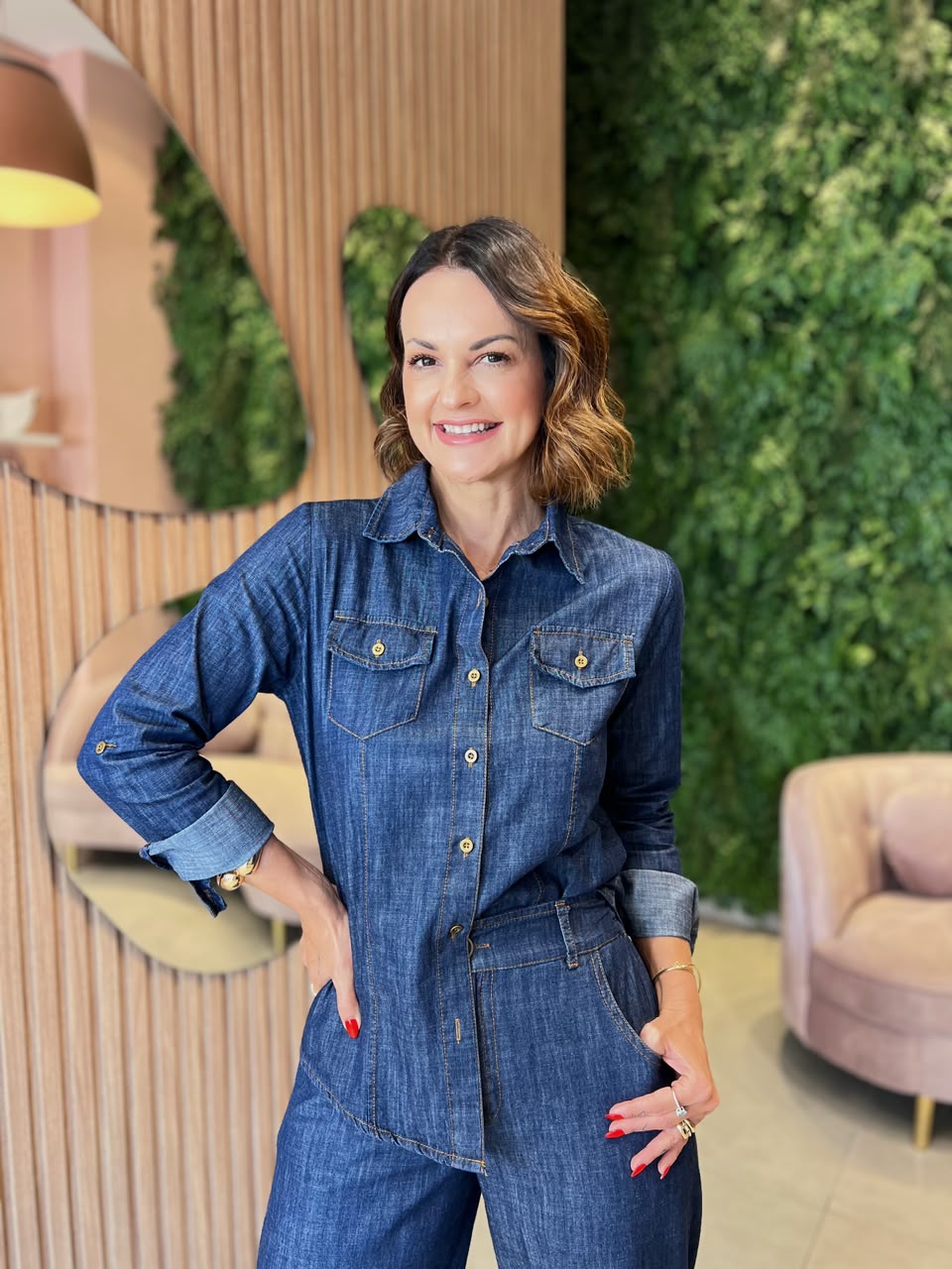 Camisa Jeans Escuro